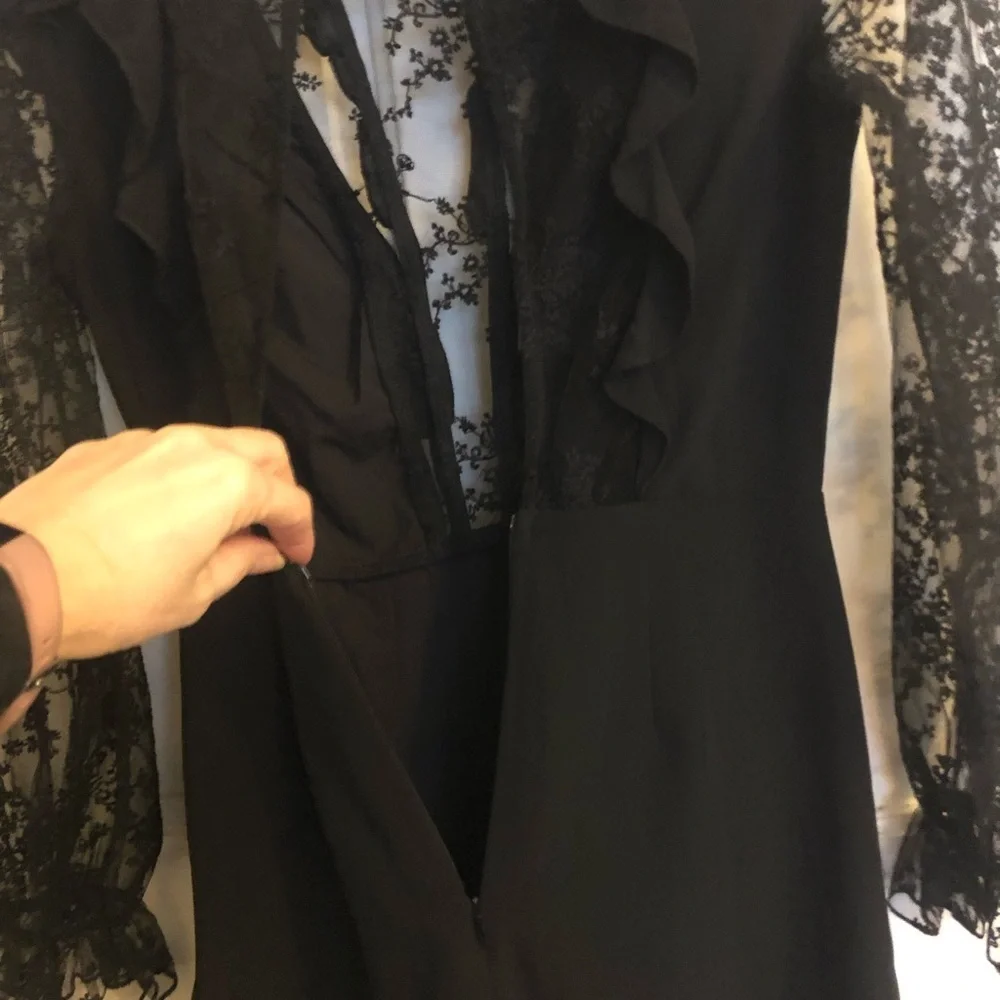 Princess Polly Dress Black Floral Lace Mini Sorcerer Design